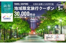 北海道函館市　日本旅行　地域限定旅行クーポン30,000円分（郵送）_HD131-002