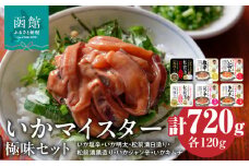 いかマイスター極味セット  6種 詰め合わせ いか 塩辛 明太 いか明太 松前漬 ガゴメ昆布 お茶漬け いかジャン いかキムチ 加工品 食品 水産加工品 魚介類 北海道 函館市 お取り寄せ お取り寄せグルメ グルメ 送料無料_HD010-016