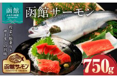 函館サーモン 750g プレミアム 養殖 サーモン 新鮮 鮮度抜群 脂乗り 旨味 凝縮 水揚げ前 餌止め 活締め 漁師 こだわり 魚 海鮮 海の幸 冷凍 お取り寄せグルメ お取り寄せ 国産 北海道 函館市 送料無料_HD231-013