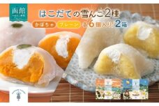 北海道 はこだて 雪んこ 2種 各 1箱 6個入り 計 2箱 アソート 北海道産 さつまいも かぼちゃ スイートポテト ふわふわ もちもち 大福 アイス スイーツ デザート 菓子 お取り寄せ 嘉福堂キッチン カドウフーズ 送料無料 函館市_HD142-022