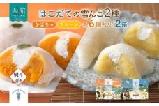 北海道 はこだて 雪んこ 2種 各 1箱 6個入り 計 2箱 無地熨斗 アソート 北海道産 さつまいも かぼちゃ スイートポテト ふわふわ もちもち 大福 アイス スイーツ デザート 菓子 お取り寄せ 嘉福堂キッチン カドウフーズ 送料無料 函館市_HD142-023