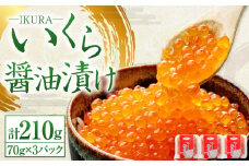 北海道産 いくら醤油漬け 70g×3パック 合計210g いくら イクラ 漬け 冷凍 北海道 小樽市 [450]