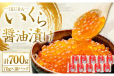 北海道産 いくら醤油漬け 70g×10パック 合計700g いくら イクラ 漬け 冷凍 北海道 小樽市 [440]