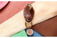 【neoclassic】 牛本革 キーホルダー （Dark Brown） 牛革 本革 レザー 姫路レザー キーリング 手縫い 北海道 小樽市