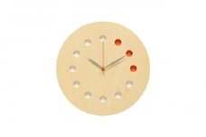 旭川家具　コサイン　掛け時計(カラー)　メープル 【 旭川家具 北海道 旭川市 木製 家具 選べる樹種 壁掛け時計 ポイントカラー アクセントカラー インテリア小物 インテリアアクセサリー 贈り物 プレゼント 記念品 新築祝い 開業祝い リビング ダイニング ベッドルーム シンプル ナチュラル 手作り 北欧 おしゃれ 】_00326