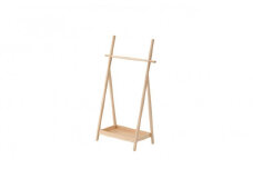 旭川家具　コサイン　子どもラック （W:75.5×H:130×D:41cm） 【 旭川家具 北海道 旭川市 木製 家具 高さ調節OK 3段階調節 コート掛け ハンガーラック 洋服掛け 木製ラック トレー 鞄置き ズボン置き 鞄収納 洋服収納 見せる収納 入学祝い 入園祝い 贈り物 プレゼントお誕生日祝い シンプル ナチュラル 手作り 北欧 おしゃれ 天然木 無垢 】_00648