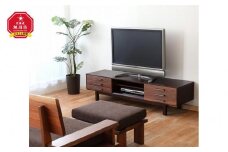 旭川家具 クリエイトファニチャー W&B(ダブルアンドビー) TVローボード 【 国産 無垢 インテリア 木製 収納 モダン ヴィンテージ テレビボード テレビ台 ハイボード AVボード  ウォールナット カバ ビーチ 北海道 】 _00941