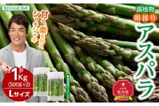 【2026年先行予約】朝採りアスパラ Lサイズ 1kg（500g×2）鮮度保持パック入り 旭川近郊産 露地物(5月中旬発送開始予定) 【 アスパラ アスパラガス 朝採り とれたて 野菜 旬 小分け 保存 産直 産地直送 お取り寄せ 旭川市 北海道 】_01590