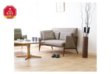 旭川家具 宮田産業 ASH(アッシュ) 2P ソファ ブラウン色 【 国産 無垢 インテリア 木製 ナチュラル ソファ ソファー 2.5人掛け 3人掛け リビング ダイニング 北海道 】_01109