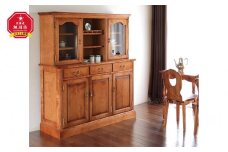 旭川家具　クリエイトファニチャー　CHELSEAミドルボード 【 国産 無垢 インテリア 木製 収納 クラシック キャビネット サイドボード 食器棚 リビング ダイニング 北海道 】 _01239