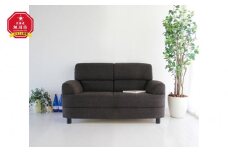 旭川家具　宮田産業　オリビア２人掛けソファ　ブラック 【 国産 無垢 インテリア 木製 シック ソファ ソファー 2人掛け 2.5人掛け リビング ダイニング 北海道 】_01505