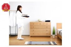 旭川家具　山室家具製作所　プロトNo.801チェスト(4段)　 ナラ 【 国産 無垢 インテリア 木製 収納 ナチュラル キャビネット チェスト リビング ダイニング 北海道 】 _01967