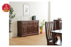 旭川家具 山室家具製作所 OAK(オーク)35 No.5 サイドボード 【 国産 無垢 インテリア 木製 欧風 アンティーク調 収納 キャビネット サイドボード リビングボード 北海道 】 _02118