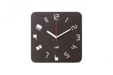【ギフト用】旭川家具　コサイン　coaナンバークロック ブラウン 掛け時計 25×4.5×25cm 約900g 【 旭川家具 北海道 旭川市 木製 家具エグゼクティブ ハイクラス デザイナーズ シンプル ナチュラル 手作り 北欧 おしゃれ 天然木 無垢 】_01758