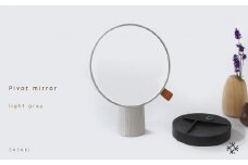 Pivot mirror - light gray / SASAKI【旭川クラフト(木製品/卓上ミラー)】ピポットミラー / ササキ工芸_03179