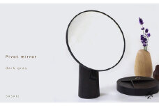 Pivot mirror - dark gray / SASAKI【旭川クラフト(木製品/卓上ミラー)】ピポットミラー / ササキ工芸_03180