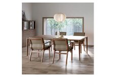 旭川家具 カンディハウス CLテーブル210×95LDラベンダーD アームチェアー 北海道ナラMBR_03098