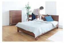 旭川家具 MUKU工房オリジナル ムク ベッド セミダブル ウォールナット 【 国産 無垢 インテリア 木製 ナチュラル すのこ セミダブルベッド ベッドフレーム 寝室 北海道 】 _03227