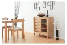 旭川家具 MUKU工房オリジナル ムク キャビネット ナラ 【 国産 無垢 インテリア 木製 収納 ナチュラル キャビネット チェスト リビング ダイニング 北海道 】 _03234