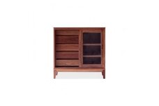旭川家具 MUKU工房オリジナル ムク キャビネット ウォールナット 【 国産 無垢 インテリア 木製 収納 ナチュラル キャビネット チェスト リビング ダイニング 北海道 】 _03236