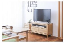旭川家具 MUKU工房オリジナル ムク TVボード 90 ナラ 【 国産 無垢 インテリア 木製 収納 ナチュラル テレビボード テレビ台 ローボード AVボード リビング 北海道 】 _03240