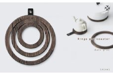 Rings pot coaster　dark gray/SASAKI【旭川クラフト(木製品/鍋敷き)】リングスポットコースター / ササキ工芸_03267