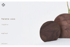 Palette vase -  regular　walnut/SASAKI【旭川クラフト(木製品/一輪挿し)】パレットベース / ササキ工芸_03247