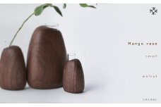 Mango vase -  small　walnut/SASAKI【旭川クラフト(木製品/一輪挿し)】マンゴーベース / ササキ工芸_03251