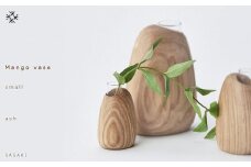 Mango vase -  small　ash/SASAKI【旭川クラフト(木製品/一輪挿し)】マンゴーベース / ササキ工芸_03252