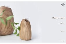 Mango vase - regular　ash/SASAKI【旭川クラフト(木製品/一輪挿し)】マンゴーベース / ササキ工芸_03256