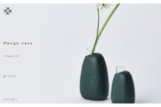 Mango vase - regular　green/SASAKI【旭川クラフト(木製品/一輪挿し)】マンゴーベース / ササキ工芸_03257
