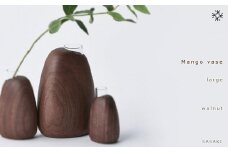 Mango vase - large　walnut/SASAKI【旭川クラフト(木製品/一輪挿し)】マンゴーベース / ササキ工芸_03259