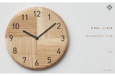 HAGI clock - Rounded circle　SASAKI【旭川クラフト(木製品/壁掛け時計)】ハギクロック / ササキ工芸【ash】_03456