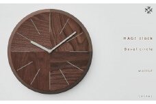 HAGI clock - Bevel circle　SASAKI【旭川クラフト(木製品/壁掛け時計)】ハギクロック / ササキ工芸【walnut】_03457