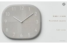 HAGI clock - Rounded square　SASAKI【旭川クラフト(木製品/壁掛け時計)】ハギクロック / ササキ工芸【light gray】_03459