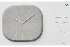 HAGI clock - Bevel square　SASAKI【旭川クラフト(木製品/壁掛け時計)】ハギクロック / ササキ工芸【light gray】_03461