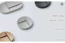Split tray - R 2slit　SASAKI【旭川クラフト(木製品/マルチトレイ)】スプリットトレー / ササキ工芸【light gray】_03465