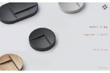 Split tray - R 2slit　SASAKI【旭川クラフト(木製品/マルチトレイ)】スプリットトレー / ササキ工芸【dark gray】_03466