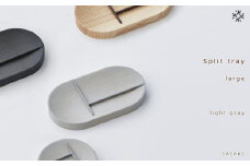 Split tray - large　SASAKI【旭川クラフト(木製品/マルチトレイ)】スプリットトレー / ササキ工芸【light gray】_03468