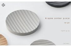 Ripple center piece -large SASAKI【旭川クラフト(木製品/木の大皿)】リップルセンターピース / ササキ工芸【light gray】_03471