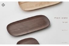 Plain plate -  large　SASAKI【旭川クラフト(木製品/木のトレー)】プレーンプレート / ササキ工芸【walnut】_03473