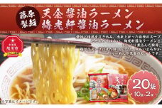 藤原製麺 旭川製造 らーめんや天金醤油ラーメン 1箱(10袋入)/梅光軒醤油ラーメン 1箱(10袋入)インスタント袋麺_03492