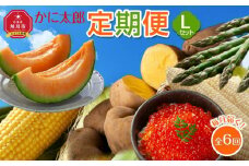かに太郎定期便Lセット(アスパラ、メロン、ライオンコーン、白くまコーン、インカの目覚め、鮭いくら醤油漬け)2025年5月から発送開始予定_03825
