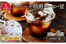 「豆」アイスコーヒー用焙煎珈琲100g×6袋　旭川市西神楽工場直送_04279