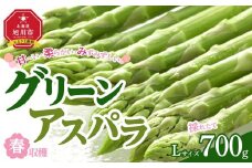 春収穫グリーンアスパラ Lサイズ 700g(2025年6月上旬～発送開始予定)【 アスパラ アスパラガス 朝採り とれたて 野菜 旬 小分け 保存 産直 産地直送 お取り寄せ 旭川市 北海道 】_04558