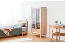 旭川家具 MUKU工房オリジナル ジャム キャビネット 引出し 北海道ナラ 【 国産 無垢 インテリア 木製 収納 ナチュラル キャビネット サイドボード リビング ダイニング 北海道 】 _04573