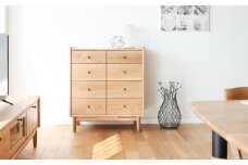 旭川家具 MUKU工房オリジナル ジャム リビングチェスト 北海道ナラ 【 国産 無垢 インテリア 木製 収納 ナチュラル キャビネット チェスト リビング ダイニング 北海道 】 _04576
