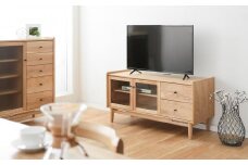 旭川家具 MUKU工房オリジナル ジャム テレビ台 ハイ 120 北海道ナラ 【 国産 無垢 インテリア 木製 収納 コンパクト テレビボード テレビ台 ハイボード AVボード リビング 北海道 】 _04578