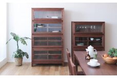 旭川家具 山室家具製作所 ココ キャビネット4段 ウォールナット 【 国産 無垢 インテリア 木製 ナチュラル キャビネット 食器棚 キッチンボード 収納 キッチン 北海道 】_04584