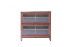 旭川家具 山室家具製作所 ココ キャビネット2段 ウォールナット 【 国産 無垢 インテリア 木製 ナチュラル キャビネット 食器棚 キッチンボード 収納 ダイニング キッチン 北海道 】_04588